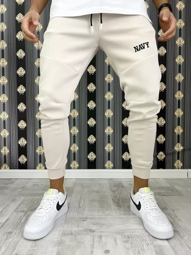 Pantaloni de trening bej, silon, conici 12376 29-4.1